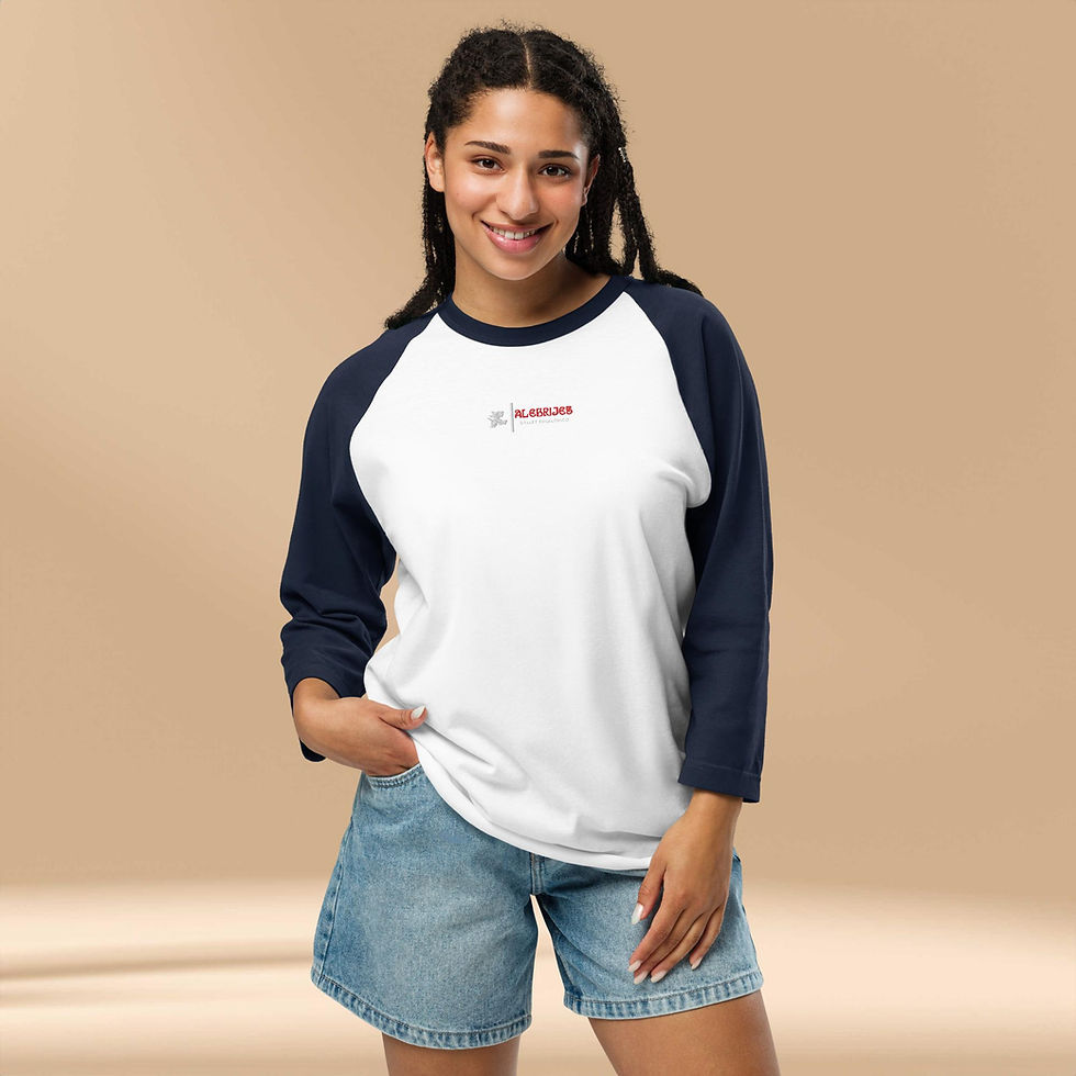 Thumbnail: Embroidered 3/4 sleeve raglan shirt