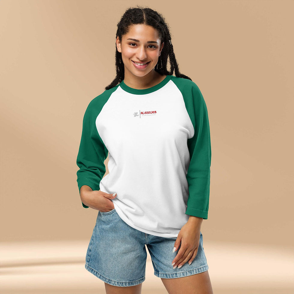 Thumbnail: Embroidered 3/4 sleeve raglan shirt
