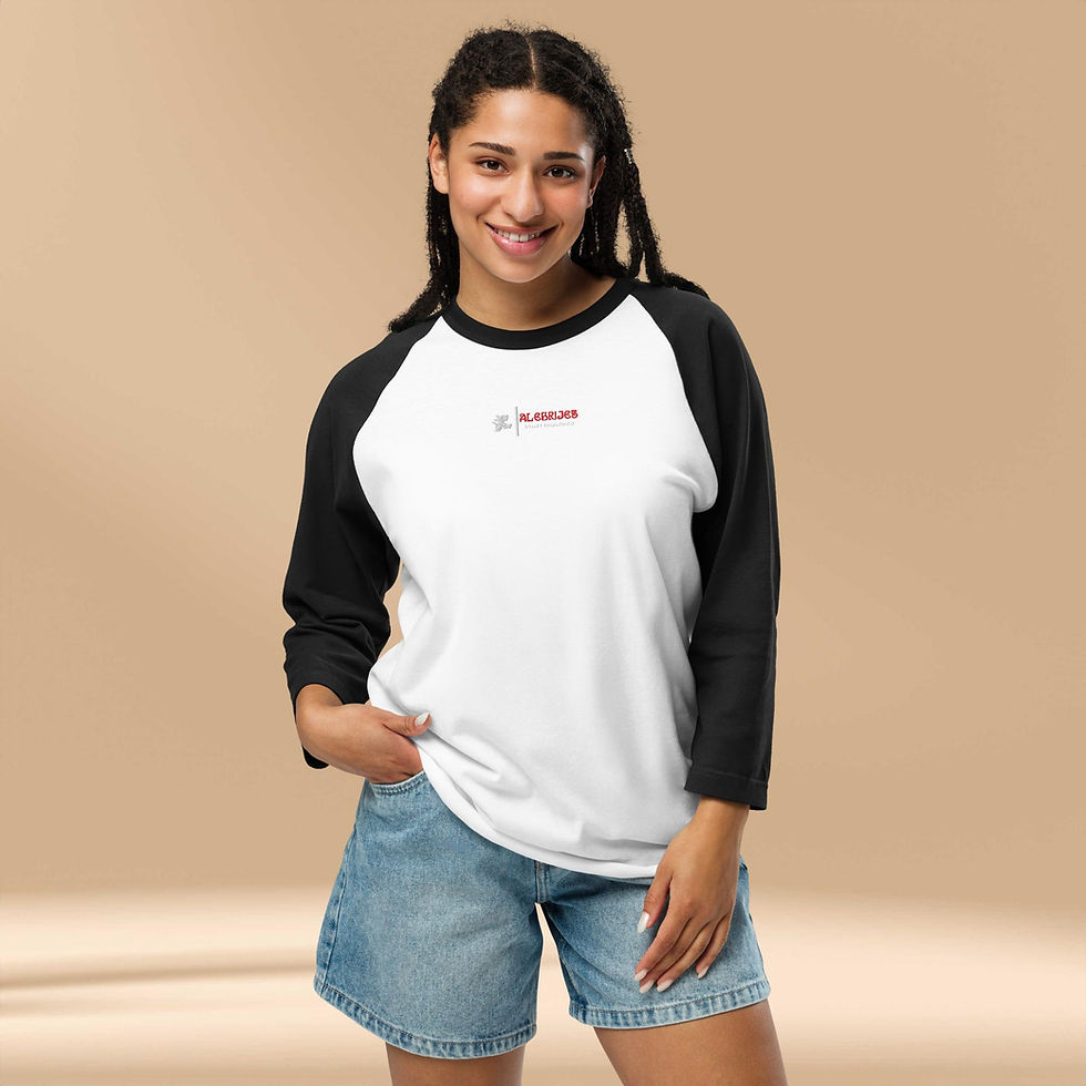 Thumbnail: Embroidered 3/4 sleeve raglan shirt