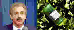 file photo of City Attorney Feuer at a press conference and a stock photo of medical marijuana