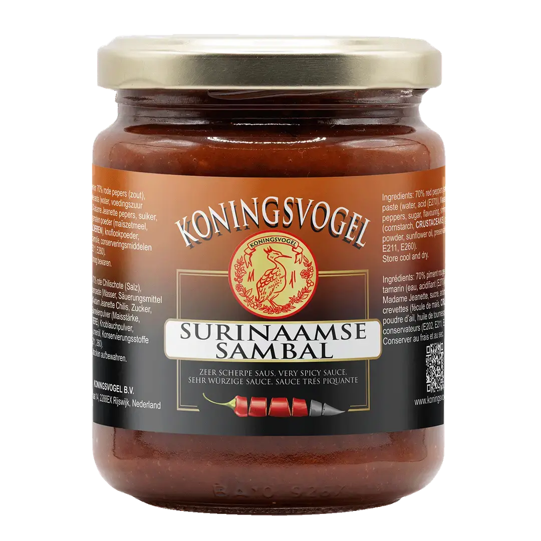 Koningsvogel Surinaamse sambal 280g