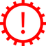 Icono de tuerca alerta