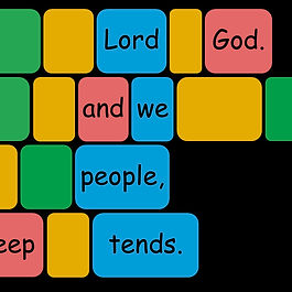 Coloured blocks with scripture words