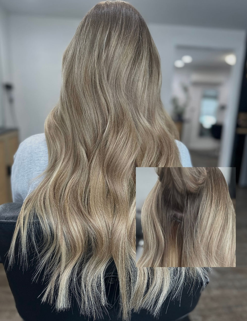 Hidden beaded weft Hair Extensions Blonde