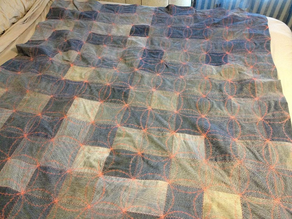 Double Sided Denim Quilt Back