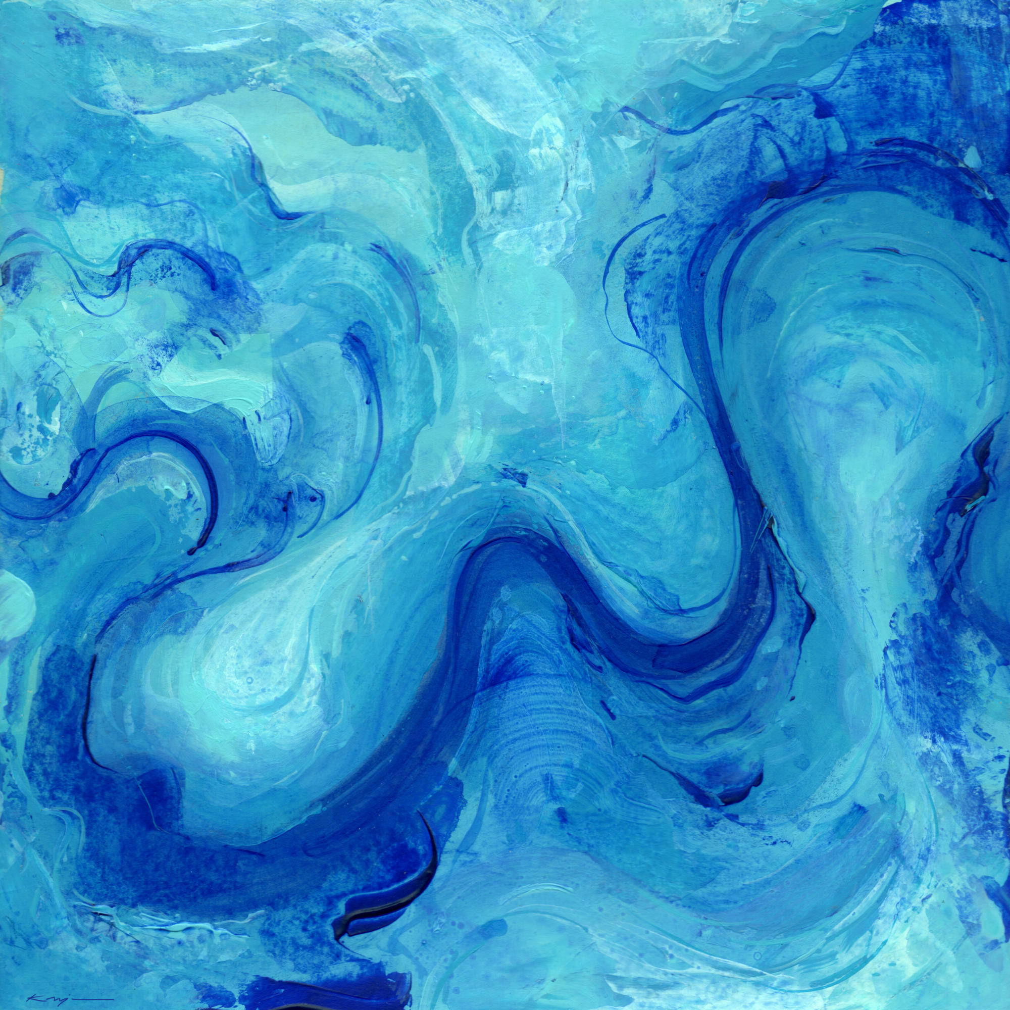 Blue : Framed Canvas Print, 48x 48 in