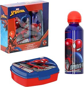 Spiderman Lunch Box con Borraccia Alluminio 500 ml