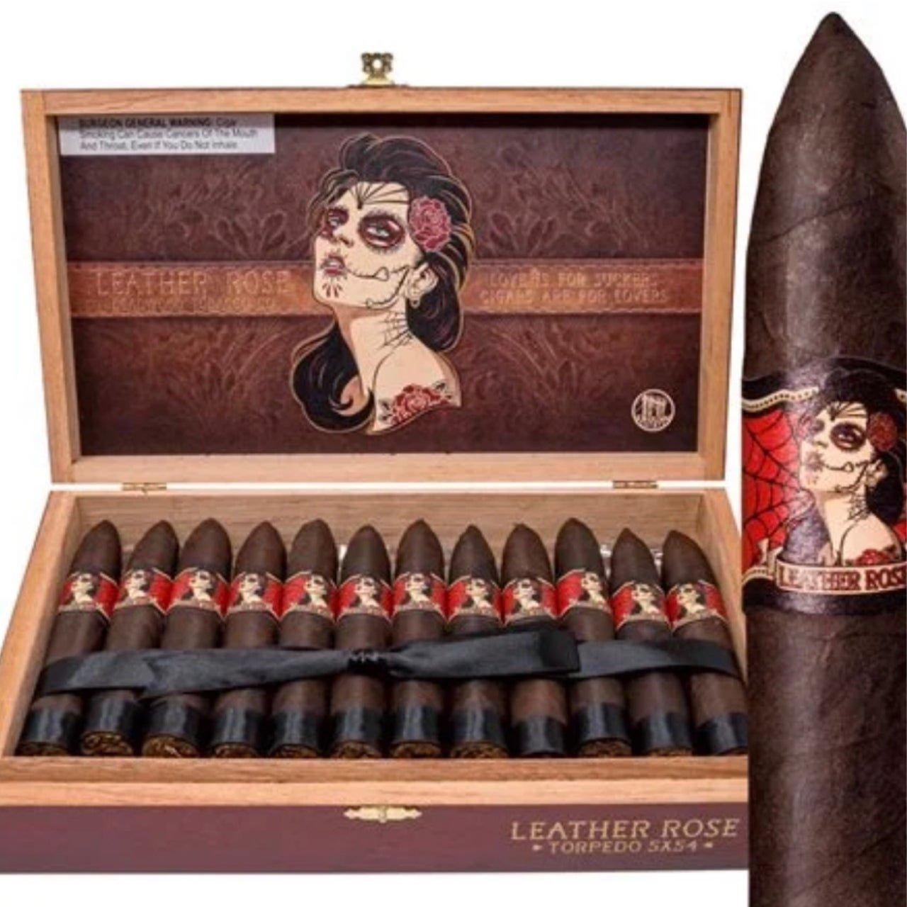 Deadwood Tabacco Leather Rose Torpedo 5 x 54