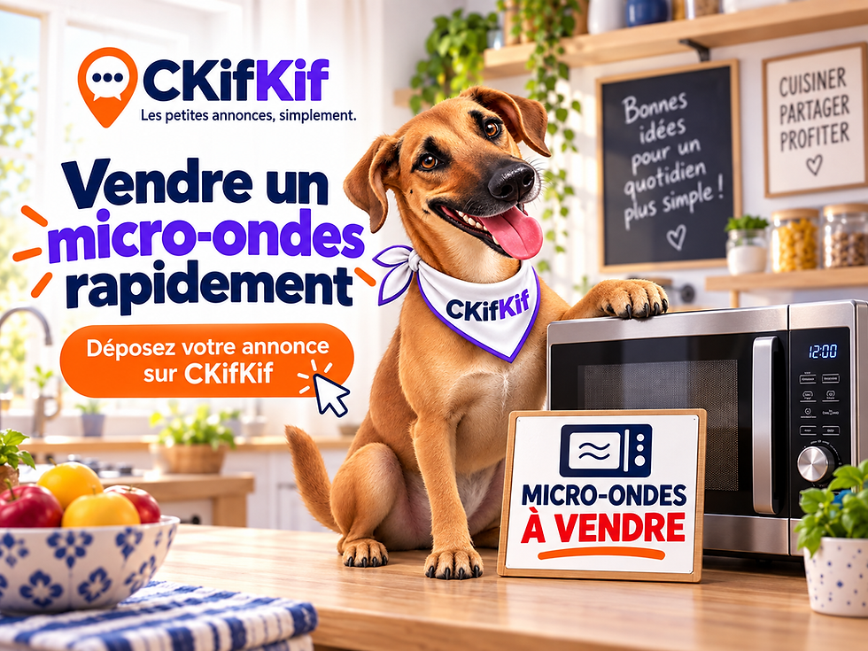 Chien mascotte CKifKif avec un micro-ondes à vendre d’occasion