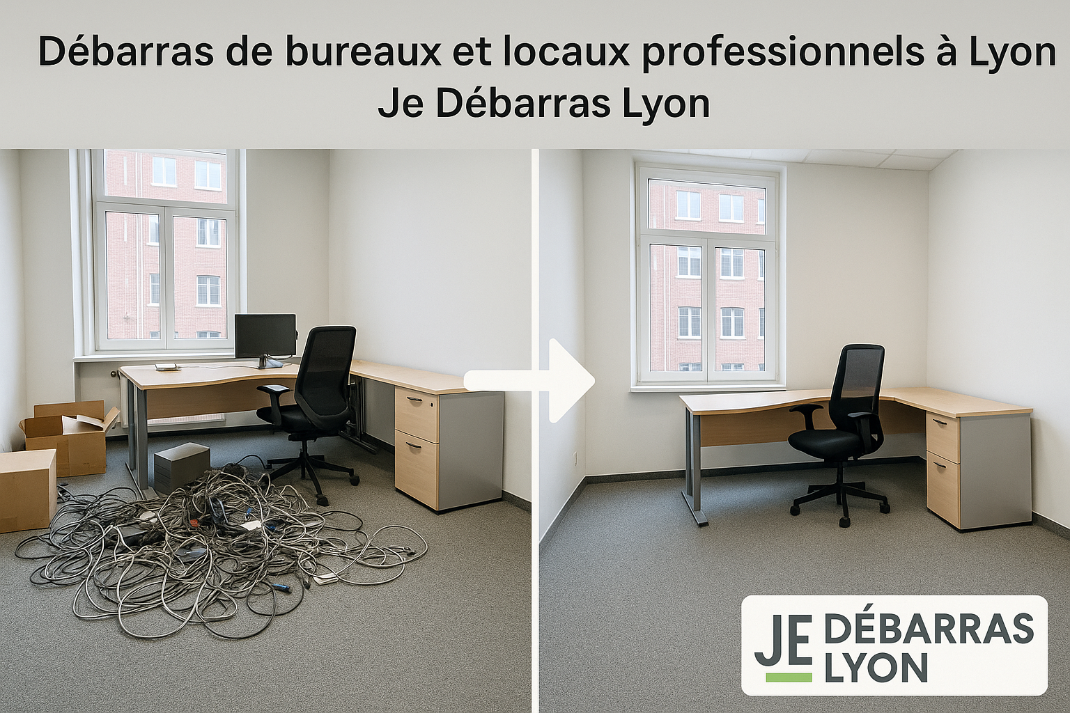Débarras de bureaux à Lyon avant et après