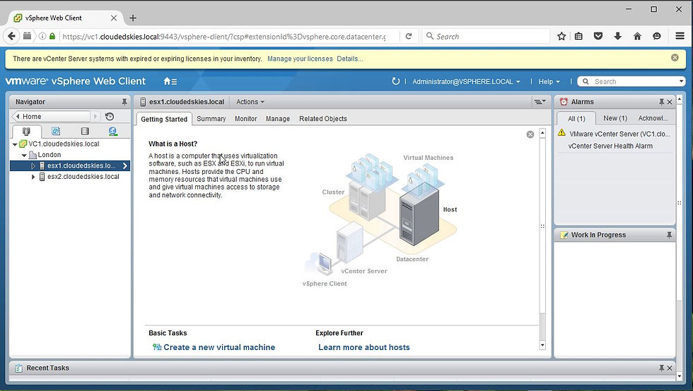 VMware vCenter 6.0 Create Datacentre, Add ESXi Hosts and Configure vSwitch