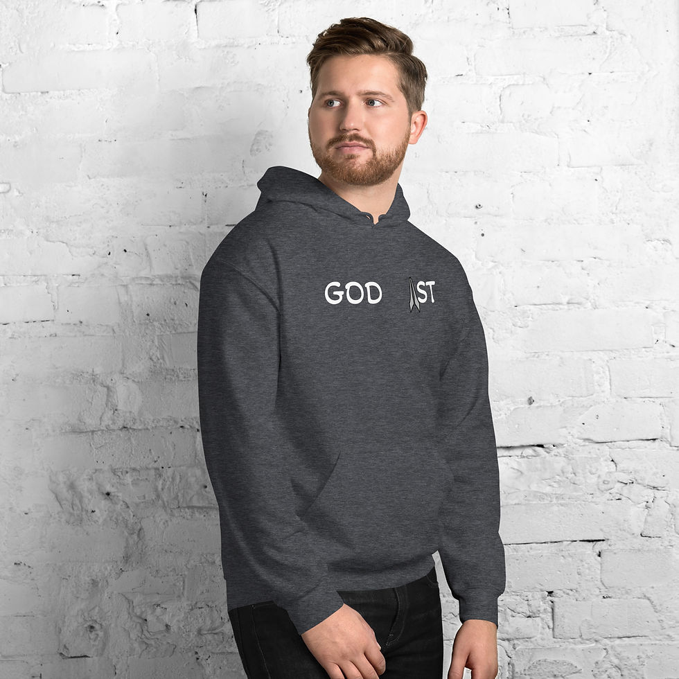 Thumbnail: God 1st Hoodie with back view featuring cosmic eye artwork with the words “Trust Your Inner Vision.