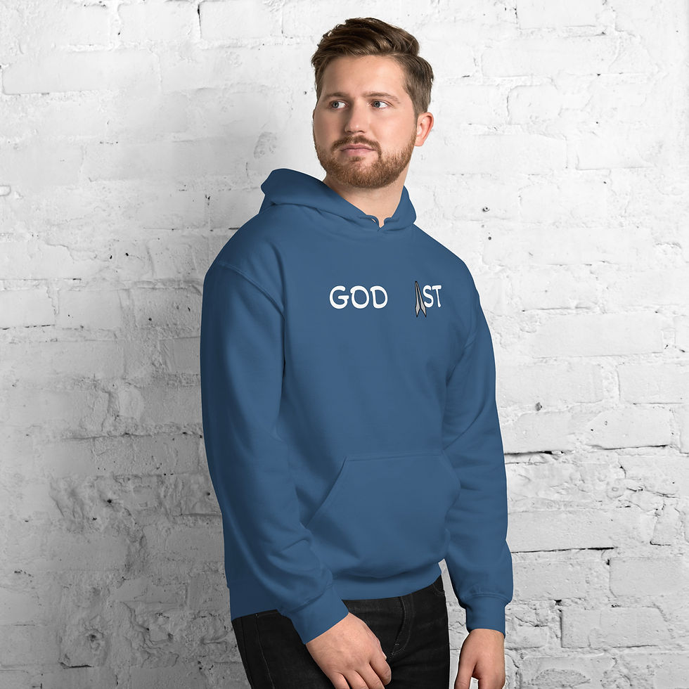 Thumbnail: God 1st Hoodie with back view featuring cosmic eye artwork with the words “Trust Your Inner Vision.