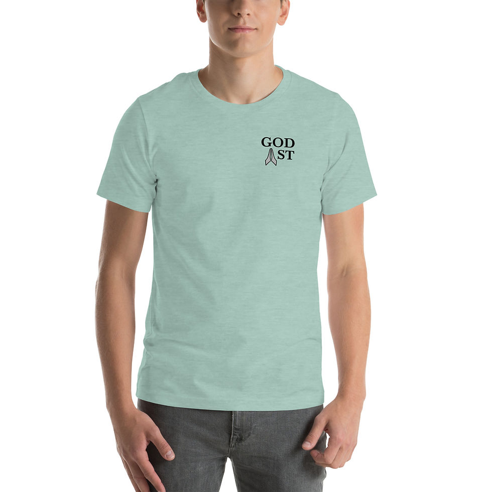 Thumbnail: Alpha Omega - God 1st Block Black Text, Unisex t-shirt