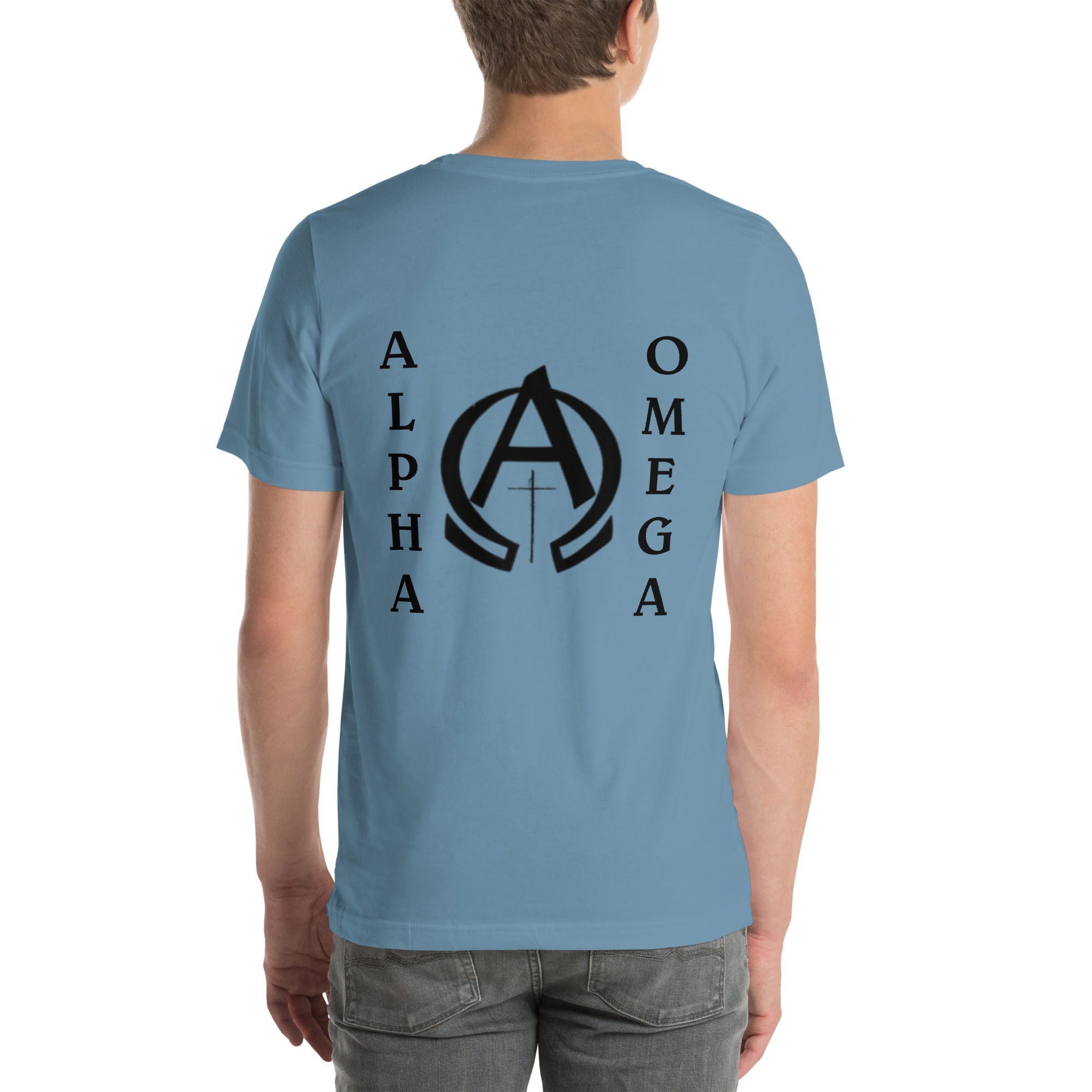 Alpha Omega - God 1st Block Black Text, Unisex t-shirt