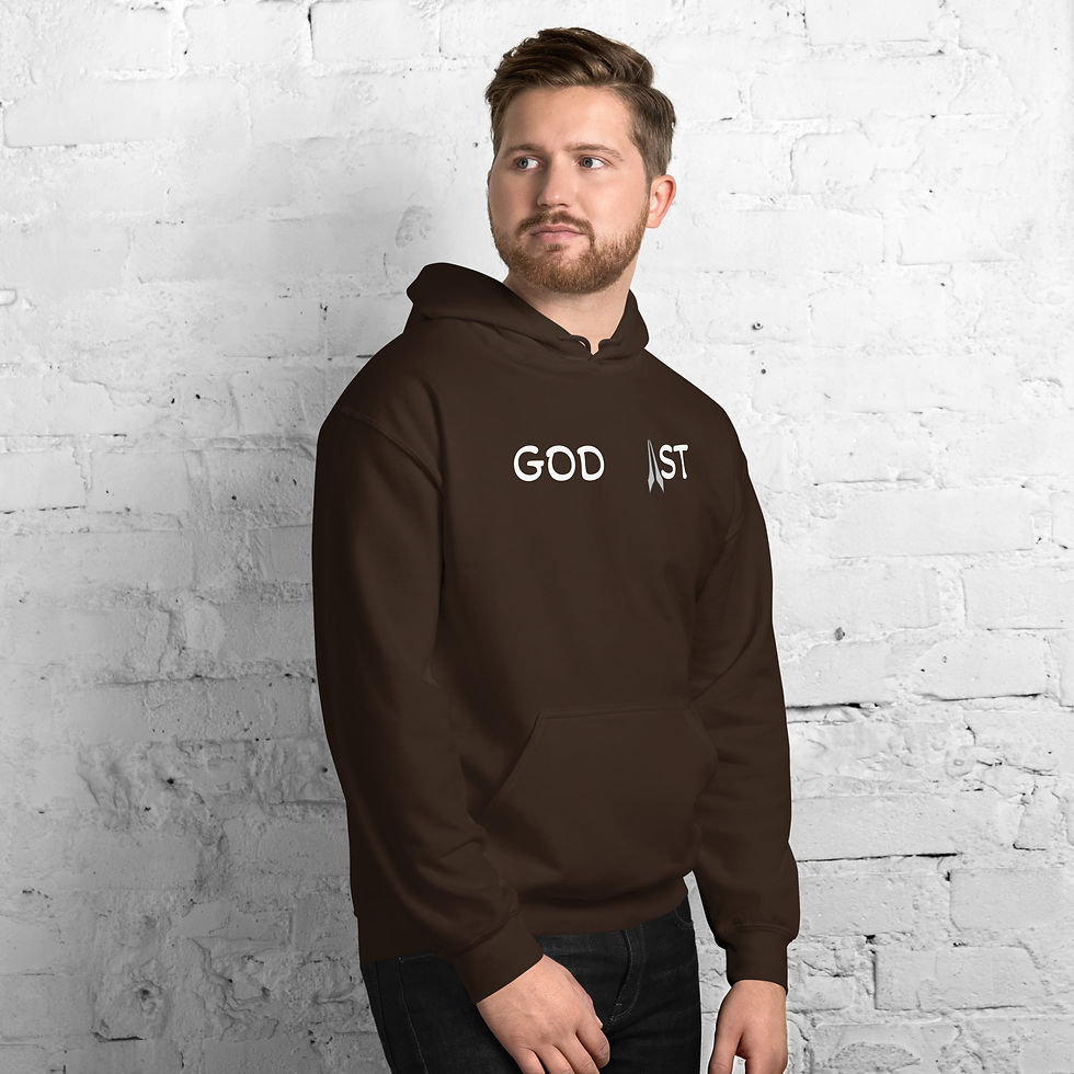 Thumbnail: God 1st Hoodie with back view featuring cosmic eye artwork with the words “Trust Your Inner Vision.