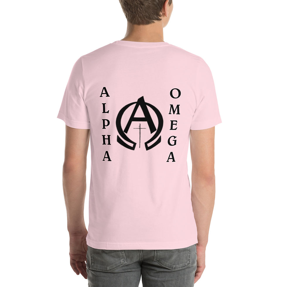 Thumbnail: Alpha Omega - God 1st Block Black Text, Unisex t-shirt