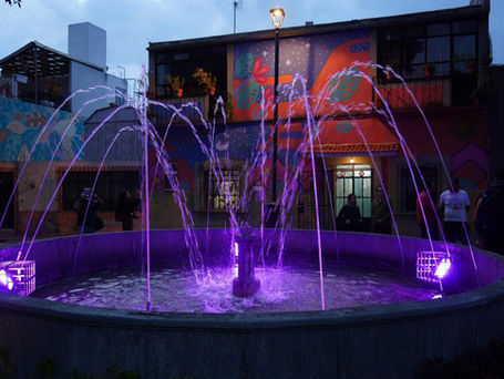 Ayuntamiento de Puebla realiza mantenimiento de fuente en el Parque del Barrio de Xanenetla