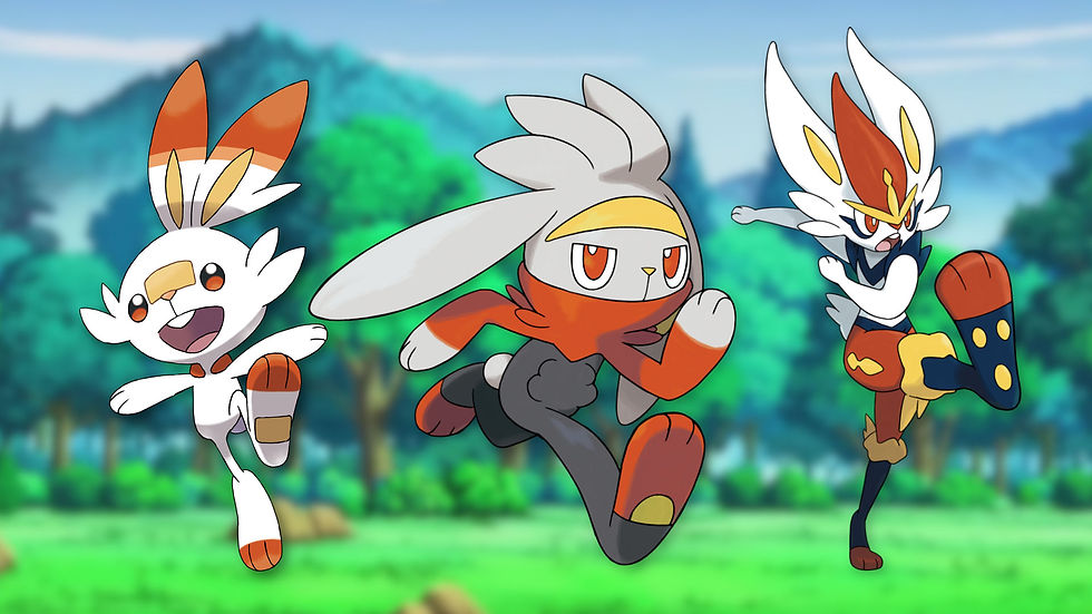 Scorbunny, Raboot y Cindrace / ©Nintendo