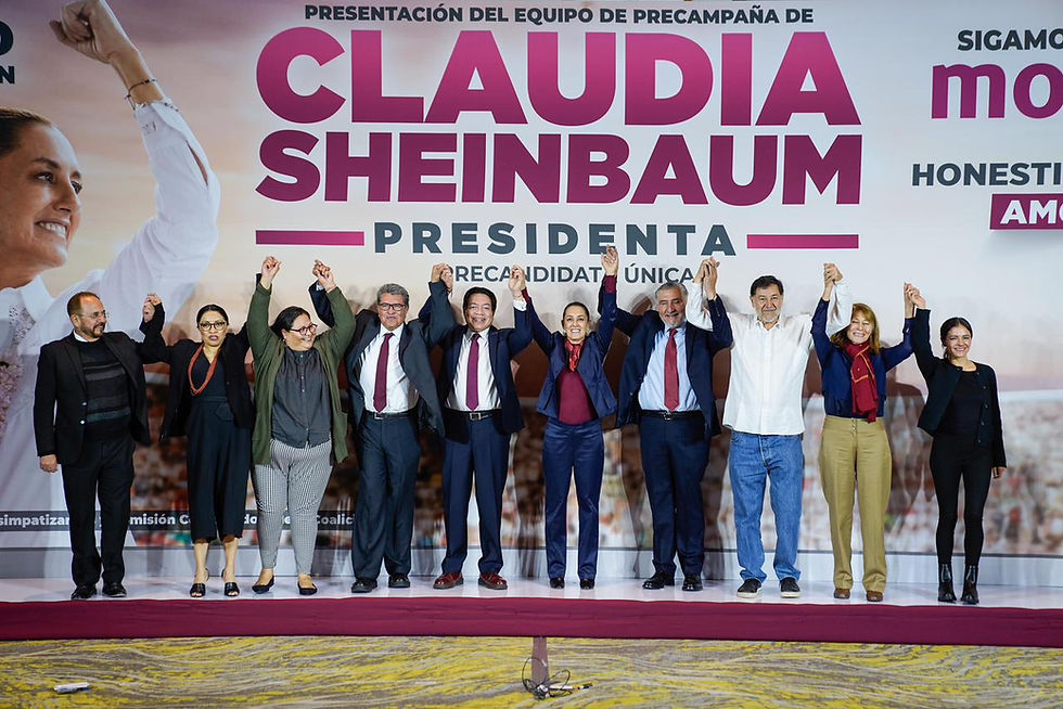 Claudia Sheinbaum Pardo y Mario Delgado presentaron al equipo de precampaña para la Presidencia de la República rumbo a las elecciones de 2024