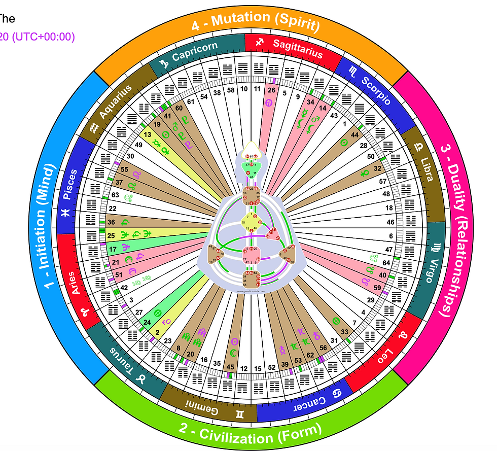 Eye-level view of a detailed Human Design chart on a computer screen