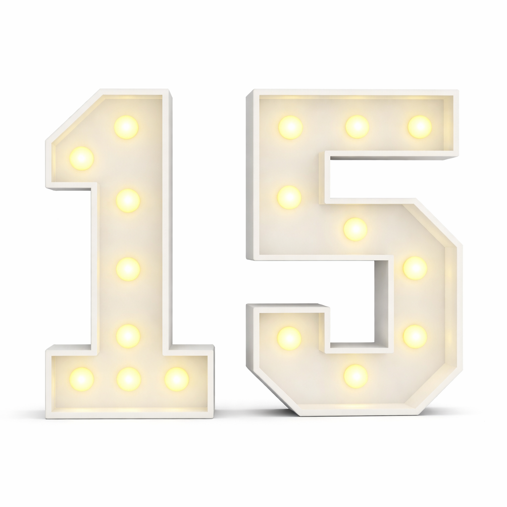 "15"White Marquee Bundle Number