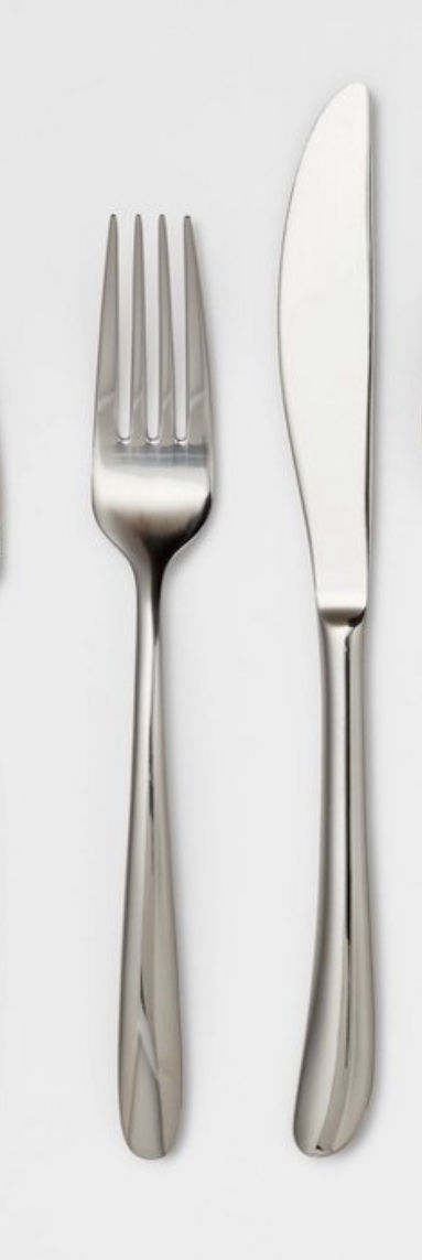 Set Of 2 Lux Silver Flatware 