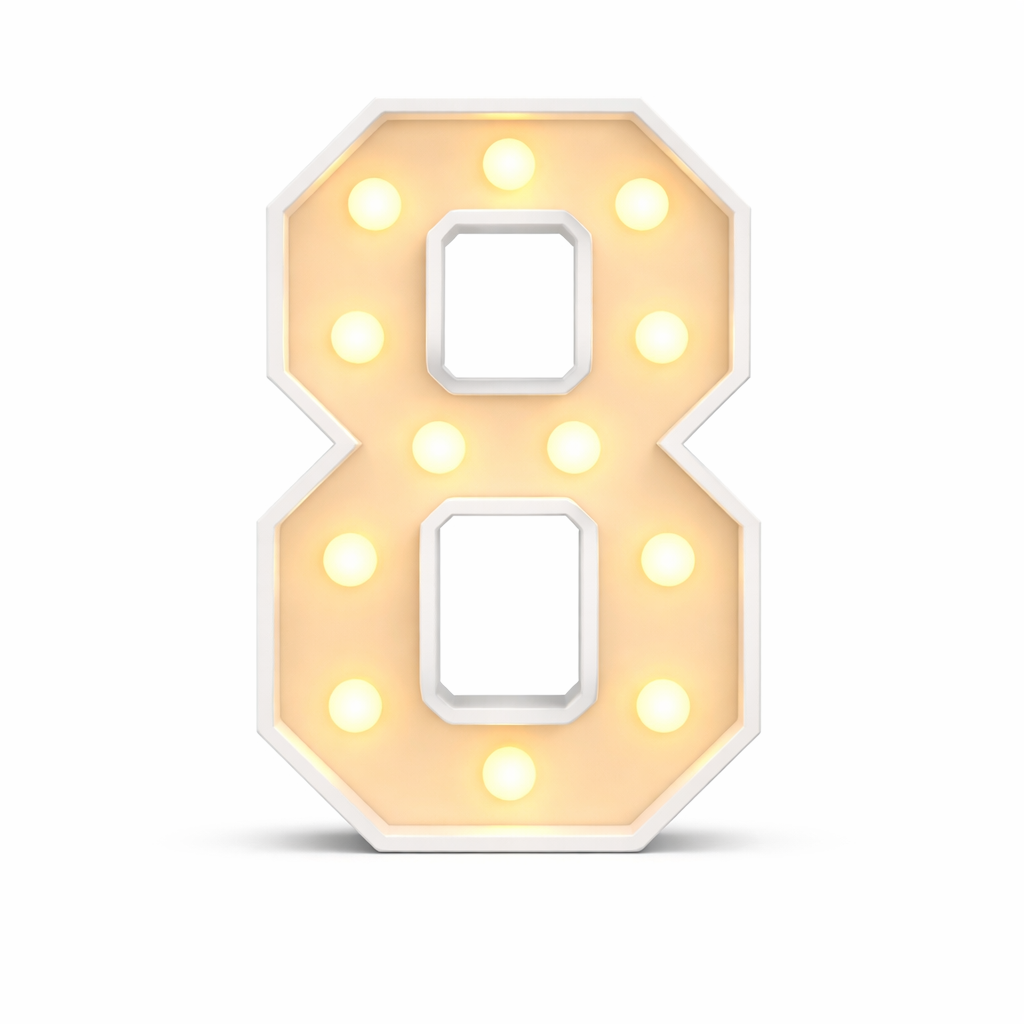 "8"White Marquee Number