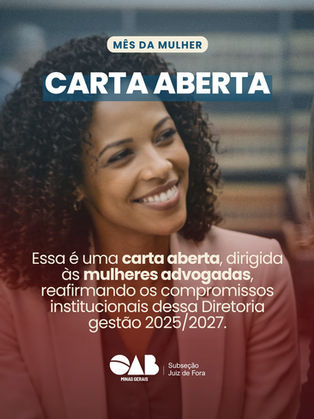Carta aberta - Mês em que se comemora o Dia Internacional da Mulher
