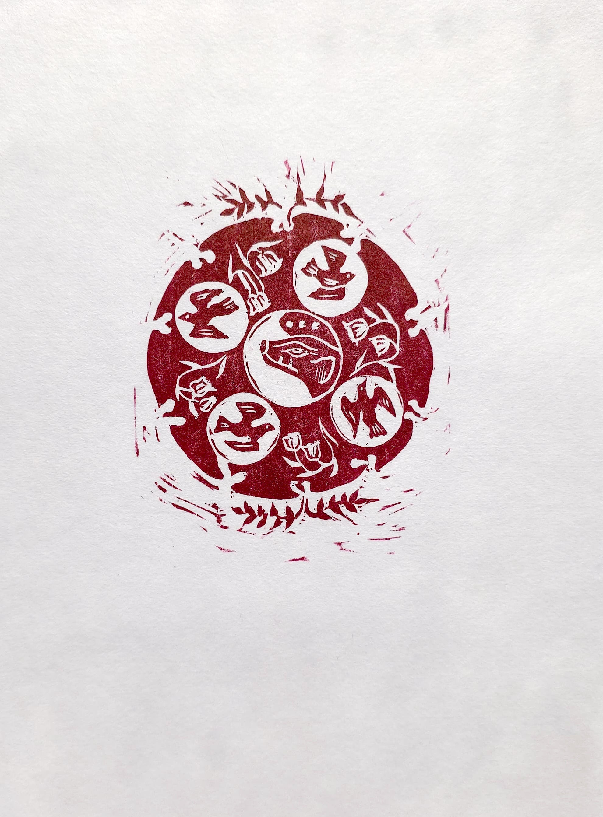 Hope Woodcut Tile Print