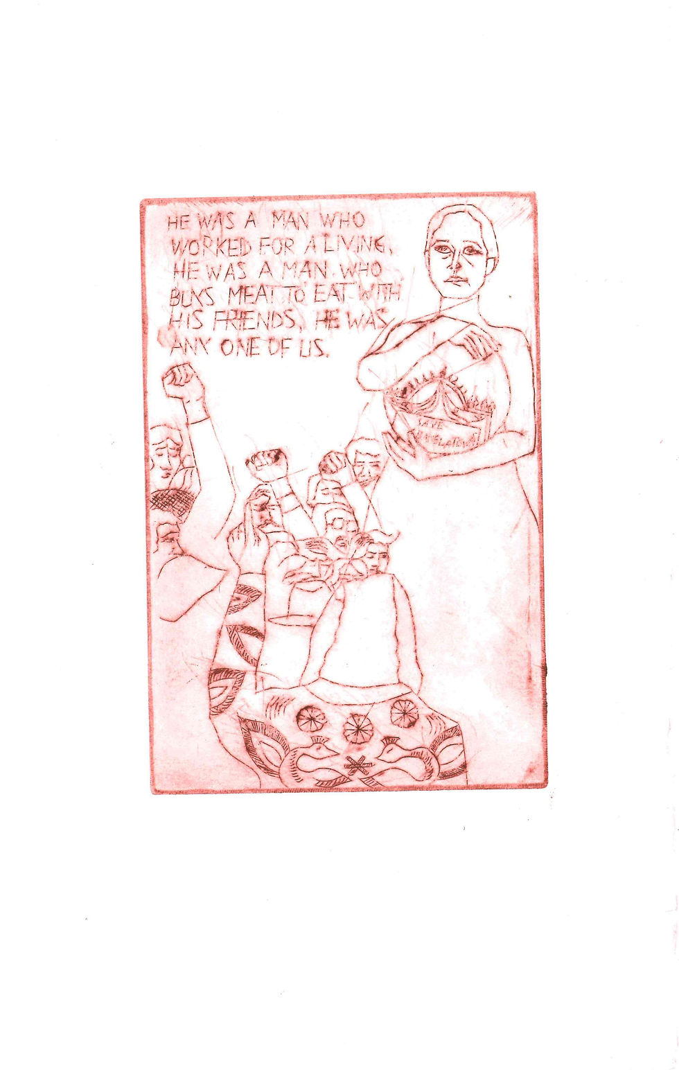 Thumbnail: Original Copper Engraving Moatzart Printmaker and Illustrator Alexandra Motiu artwork