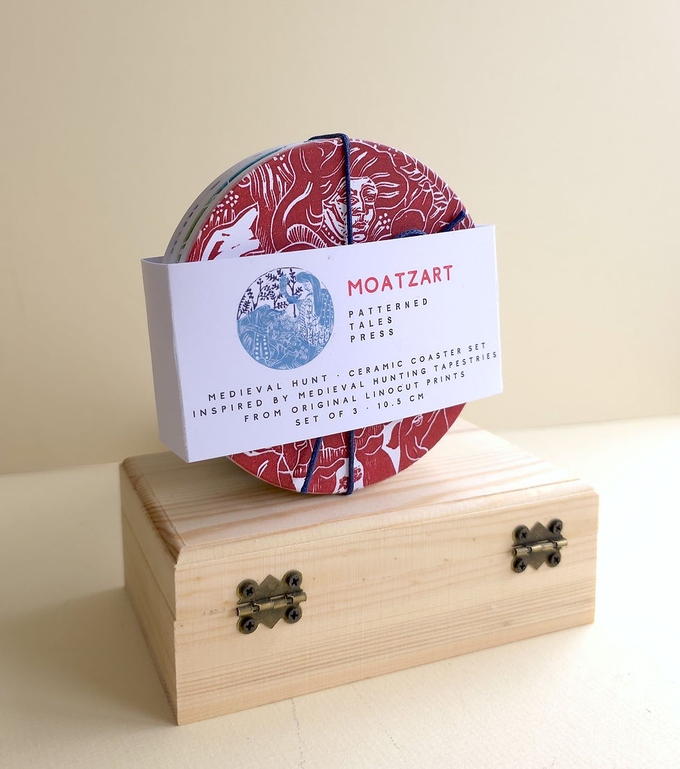Thumbnail: Medieval Hunt Ceramic Coaster Set