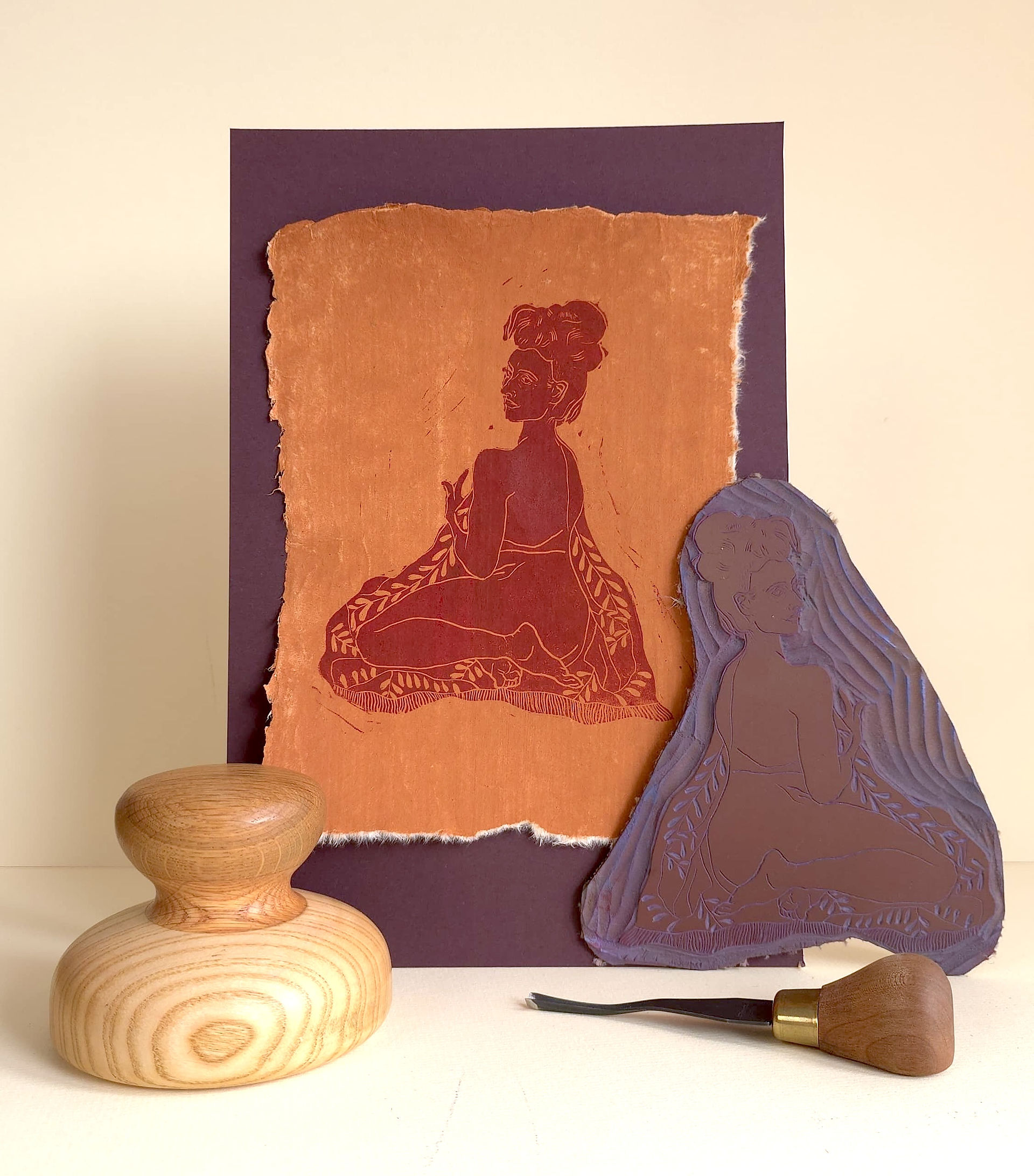 linocut print by moatzart