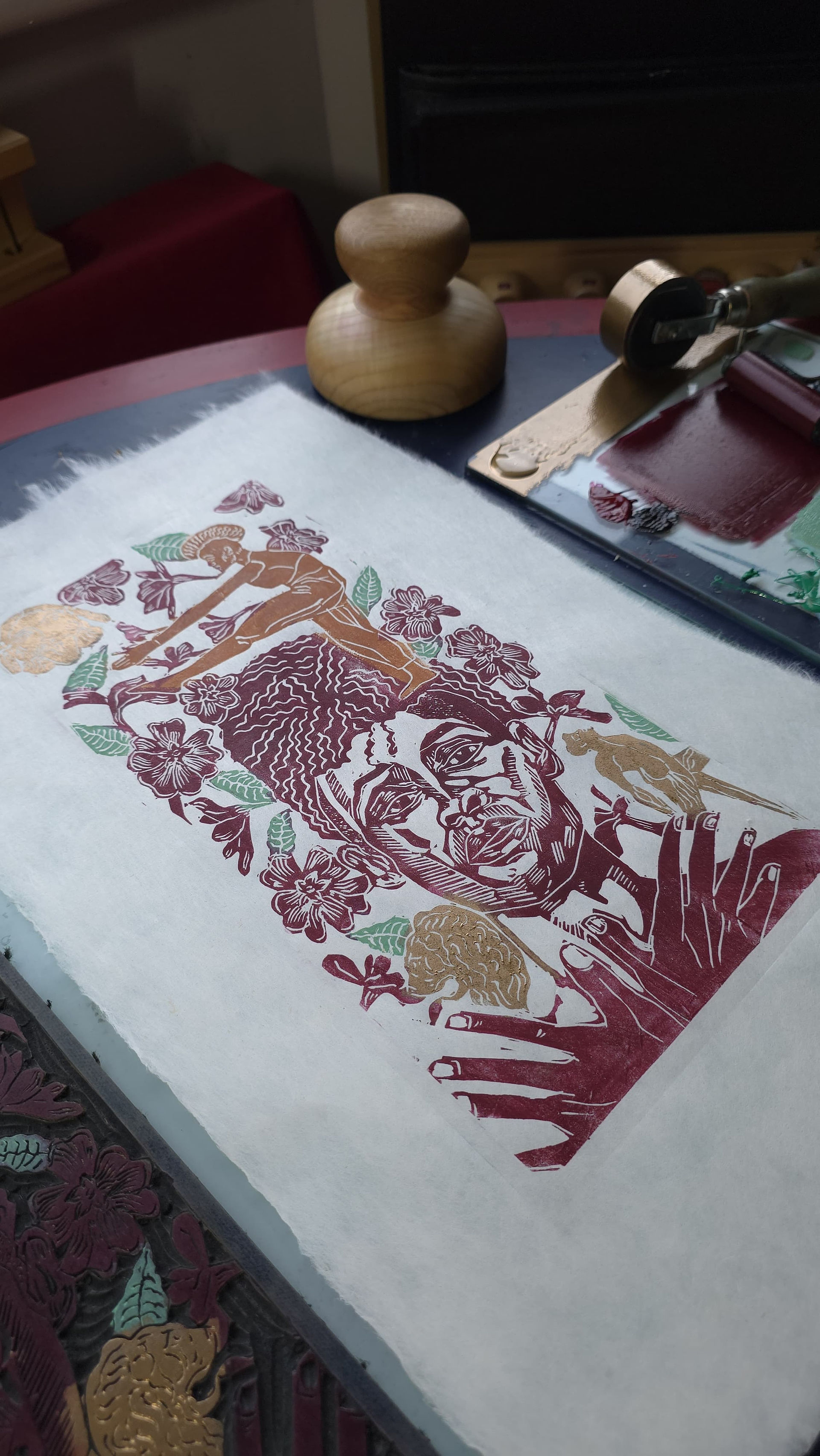 linocut relief prints on a range of printmaking handmade paperslinocut relief prints on a range of printmaking handmade papers