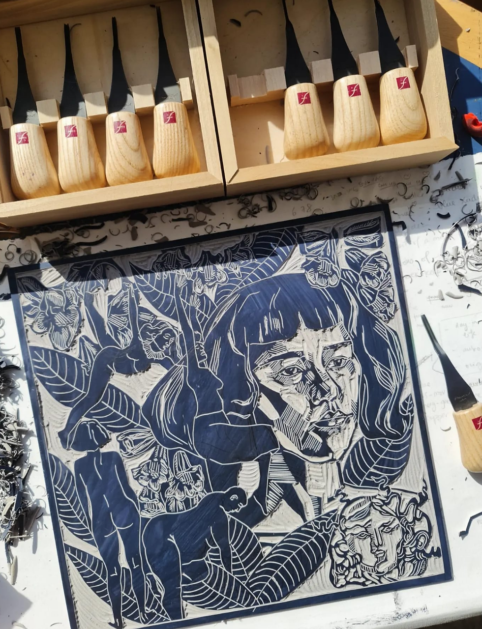 Carved block for Arienne Loves Power