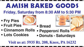 Amish Baked Goods - Open Friday & Saturday