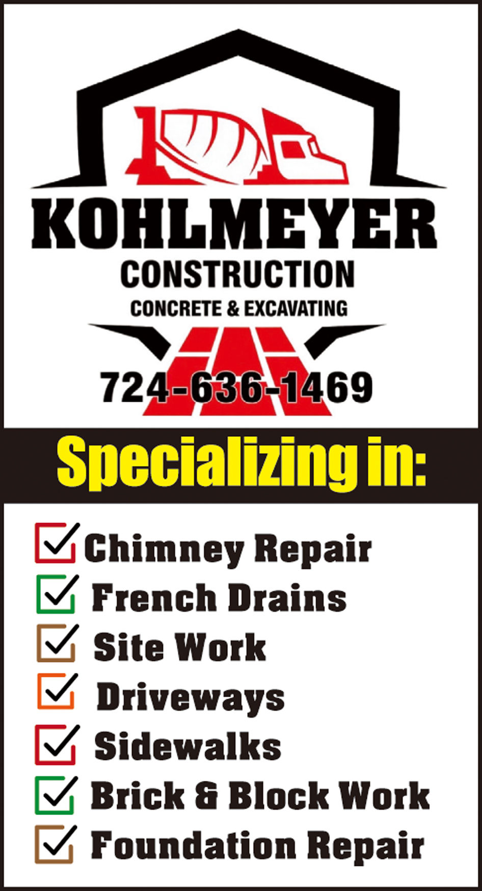 Kohlmeyer Construction - Concrete & Excavating