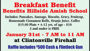 Breakfast Benefit - Hillside Amish School - Jan. 31st