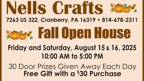Nells Crafts - Fall Open House - Aug. 15 & 16