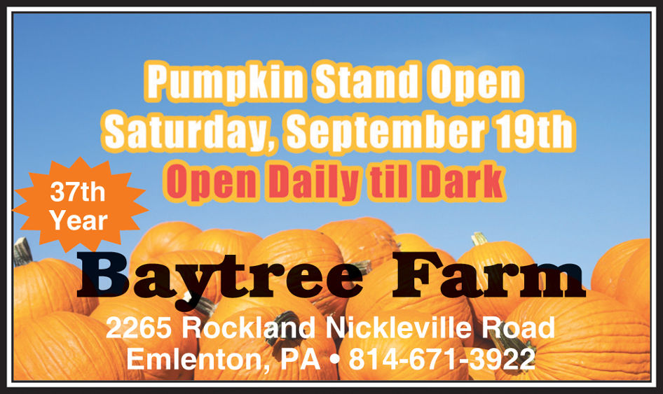 Baytree Farm - Fall Pumpkin Stand - Opens Sept. 19th