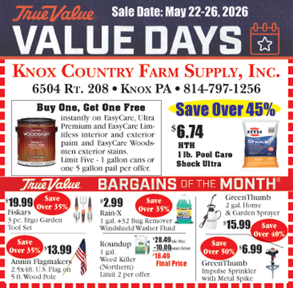 Knox Country Farm Supply, Inc., True Value Days - May 22-26