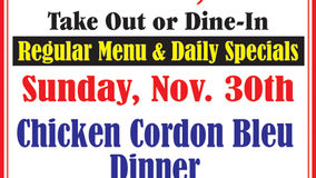Bob's Place - Join Us - Sunday, Nov. 30, For Our Chicken Cordon Bleu Dinner