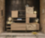Storage unit - wood and leather