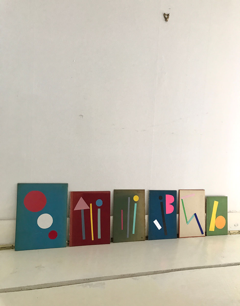Thumbnail: Original geometric collage artwork on vintage book cover by Monika Gardyla