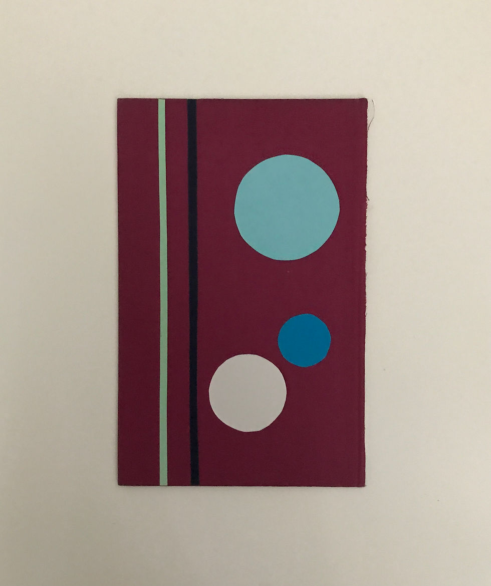 Contemporary Minimalist Collage artwork on vintage book cover  by Monika Gardyla