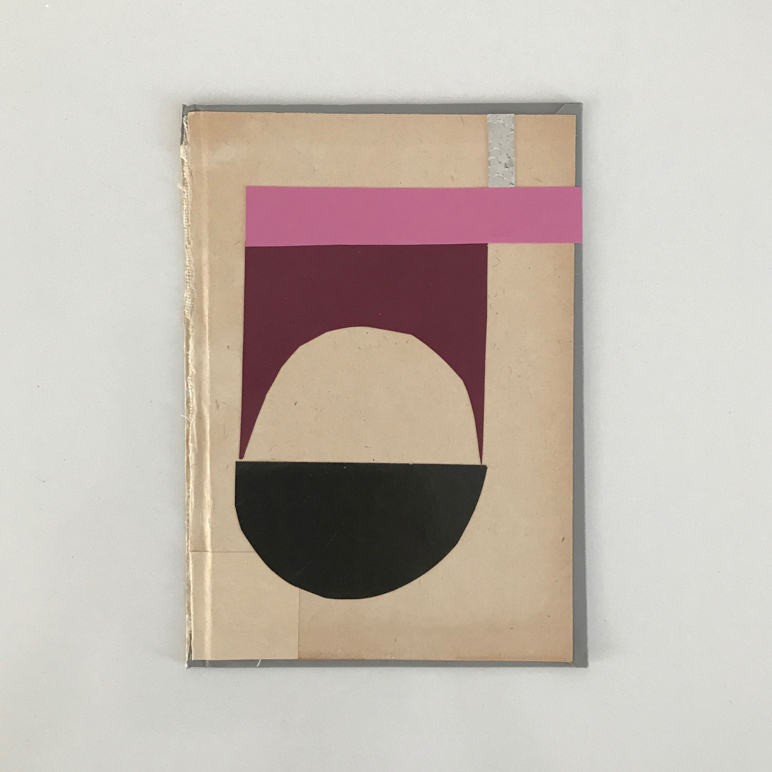 Original geometric collage artwork on vintage book cover by Monika Gardyla