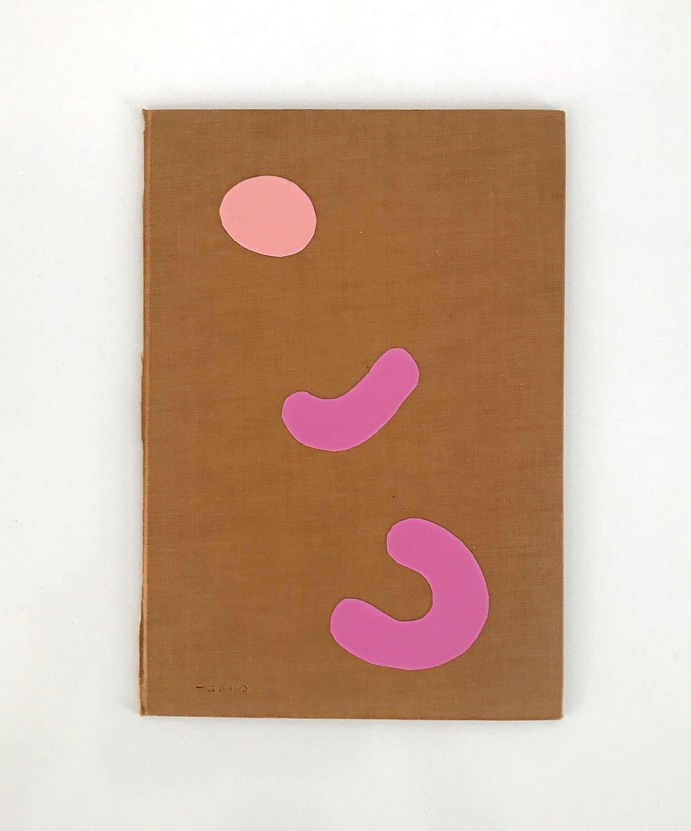 Original abstract collage artwork on vintage book cover by Monika Gardyla