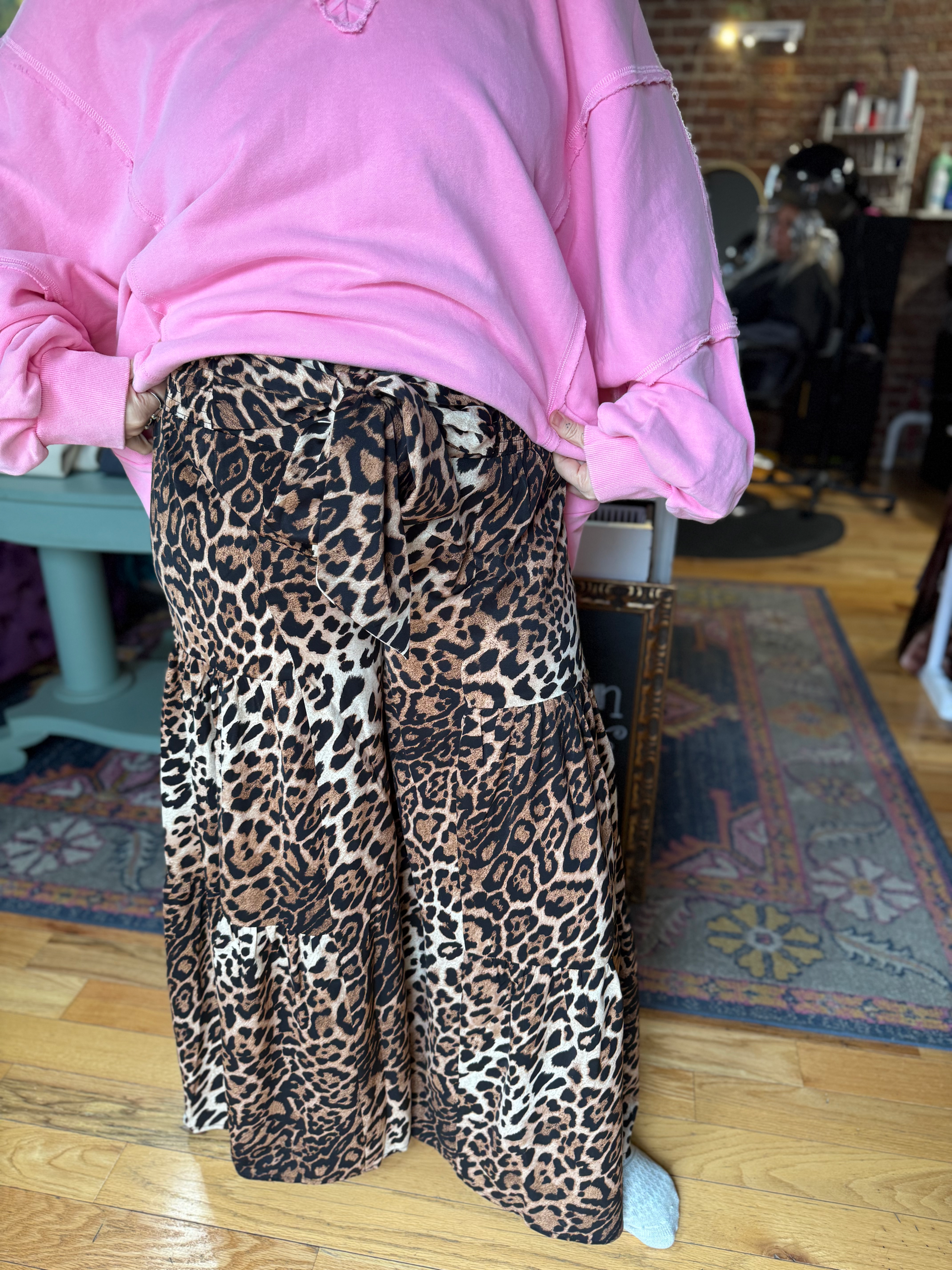 Cheetah Wide Leg Flare  