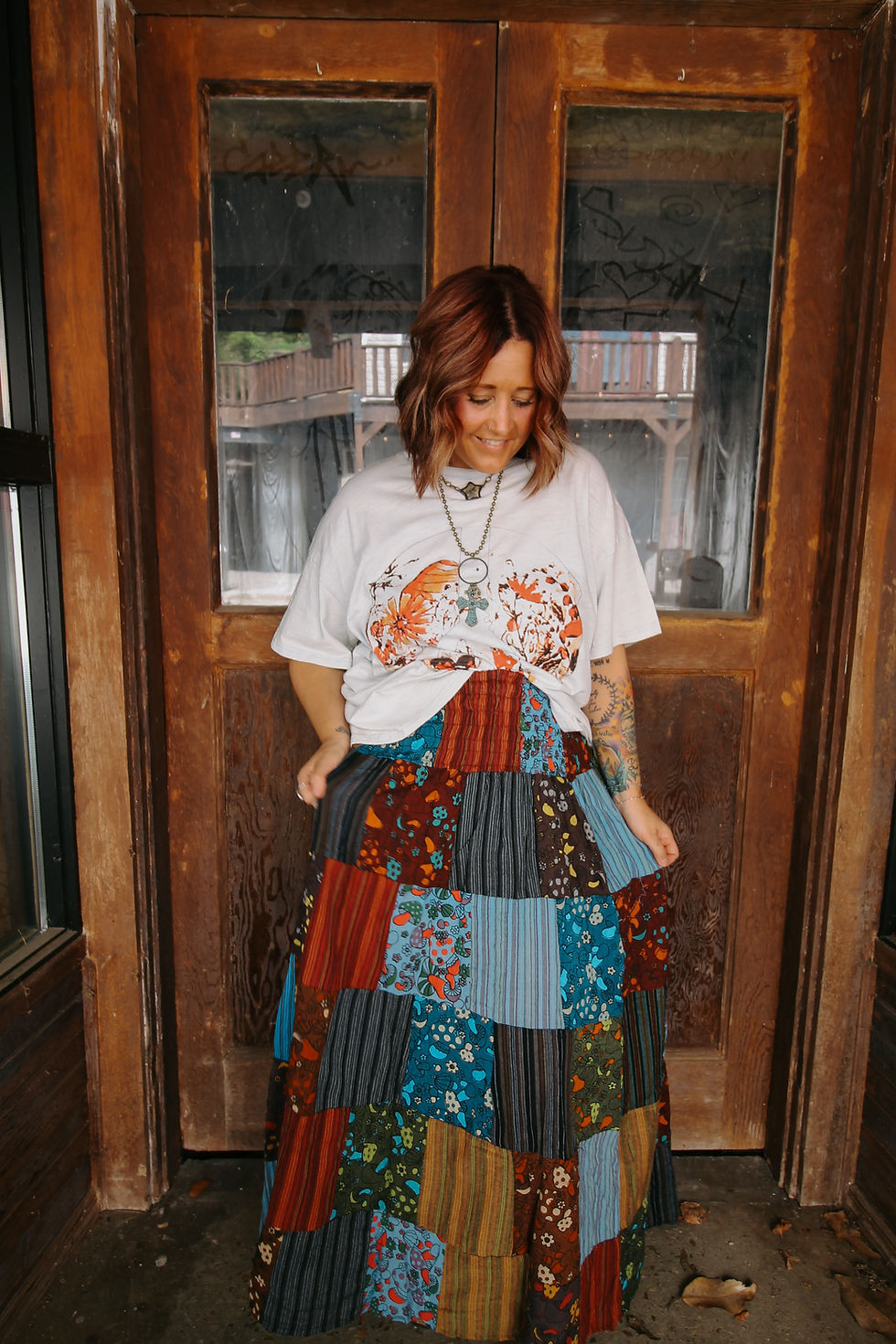 Thumbnail: Mushroom Moment Patchwork Skirt