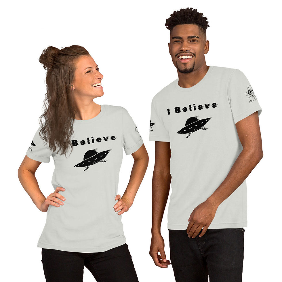 Thumbnail: Alien Where: I Believe UFO T-shirt - Black (Unisex Fit)